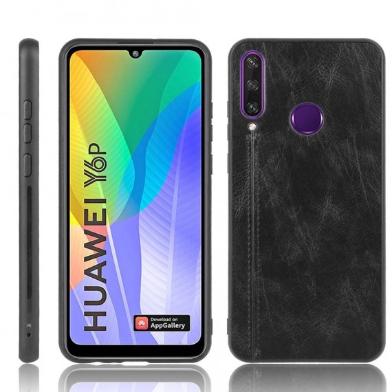 Etui Skórzana nakładka Hybrid case Huawei Y6p Czarny
