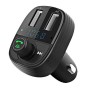 Transmiter FM + Ładowarka samochodowa 3.4A 2xUSB Bluetooth MP3 KAKU Czarny