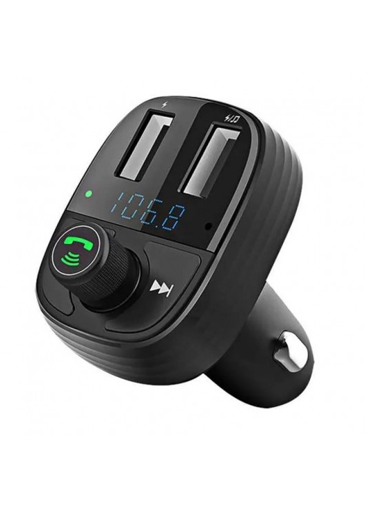 Transmiter FM + Ładowarka samochodowa 3.4A 2xUSB Bluetooth MP3 KAKU Czarny