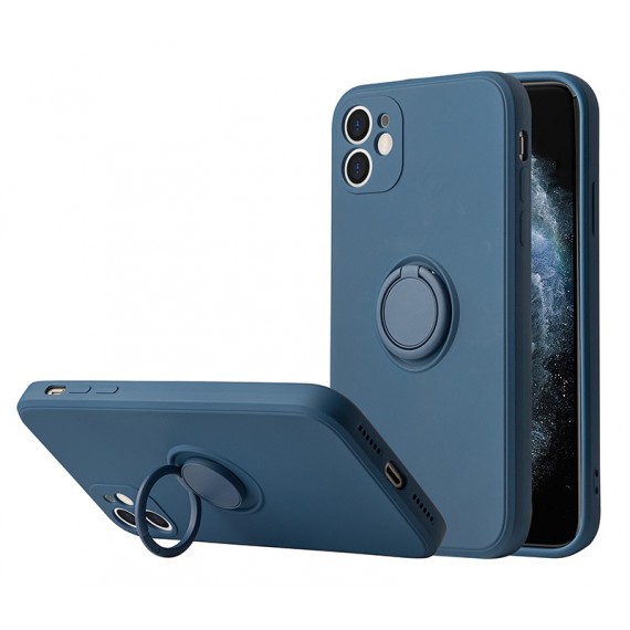 Etui Vennus Silicone Ring Apple Iphone 13 Mini Granatowy