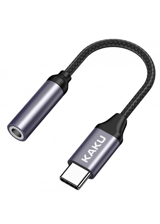 Adapter Słuchawkowy USB Typ C na mini jack 3,5mm (KSC-428) KAKU Srebrny