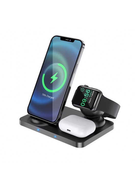 HOCO CW33 3IN1 WIRELESS CHARGER 15W BLACK Hoco Biały