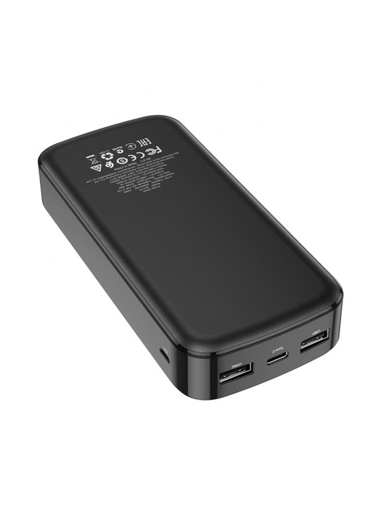 Borofone Power Bank 20000mAh BJ17A Mike - 2xUSB - czarny Borofone Czarny