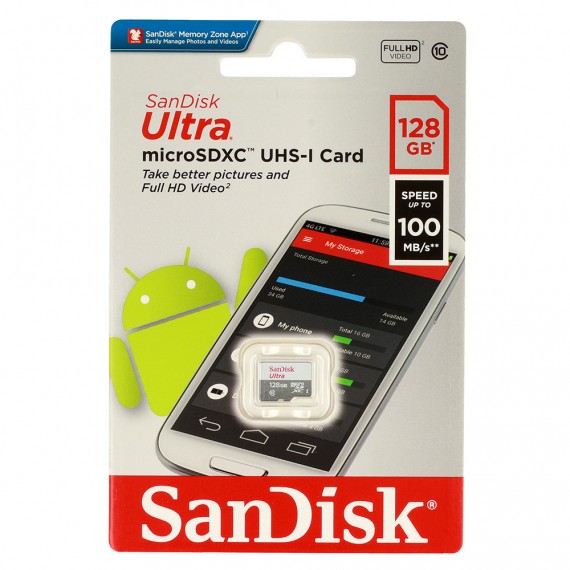 Karta pamięci micro SDXC SANDISK ULTRA - 128GB 100MB/s Class 10 UHS-I bez adaptera Sandisk Czarny