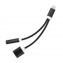 Adapter HF/audio + ładowanie do iPhone Lightning 8-pin iPhone wszystkie modele od 5 do X Czarny