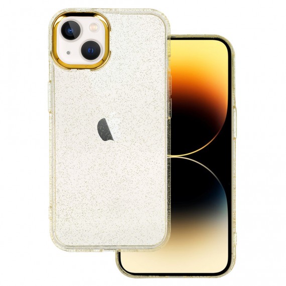 Etui Gold Glitter Apple Iphone 13 Przezroczysto złoty