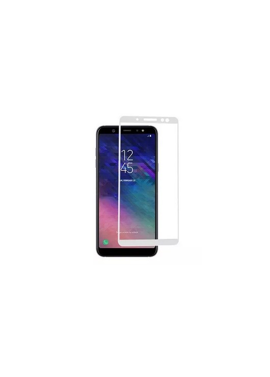 Szkło Hartowane 5D Full Glue Tempered Glass Białe Samsung Galaxy A6 2018 Biały