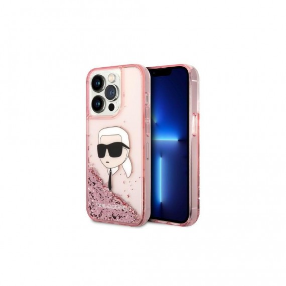 Karl Lagerfeld KLHCP14LLNKHCP różowa hardcase Glitter Karl Head Apple Iphone 14 PRO Karl Lagerfeld Różowy