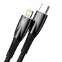 BASEUS kabel Typ C do Apple Lightning 8-pin Power delivery 20W Glimmer Series CADH000101 2m czarny