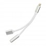 Adapter HF/audio + ładowanie do iPhone Lightning 8-pin do Jack 3,5mm srebrny iPhone 5/5S/6/6S/7/6 Plus/6S Plus Inny Biały