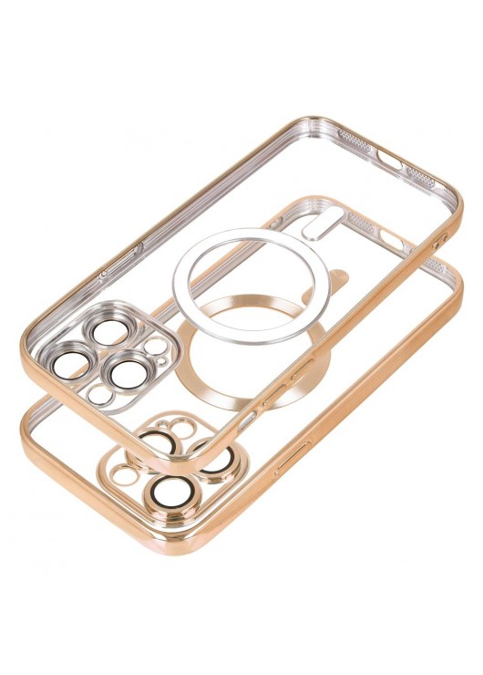 Futerał Electro Mag Cover Apple iPhone 11 Pro Max Inny Przeźroczysty złota ramka