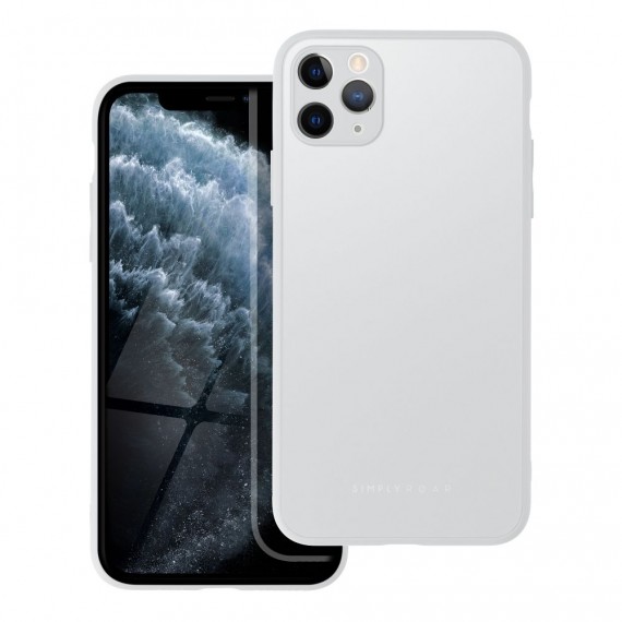 Futerał Roar Matte Glass Case Apple iPhone 11 Pro Max Srebrny