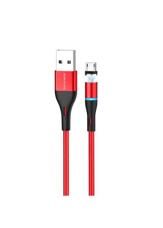 Borofone Kabel BU16 Skill magnetyczny - USB na Micro USB - 2,4A 1,2 metra czerwony Micro USB Borofone Czerwony