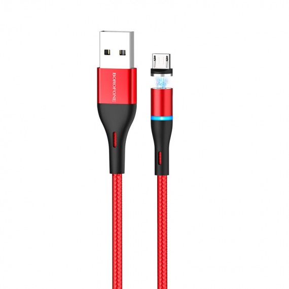 Borofone Kabel BU16 Skill magnetyczny - USB na Micro USB - 2,4A 1,2 metra czerwony Micro USB Borofone Czerwony