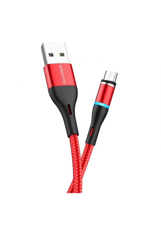 Borofone Kabel BU16 Skill magnetyczny - USB na Micro USB - 2,4A 1,2 metra czerwony Micro USB Borofone Czerwony