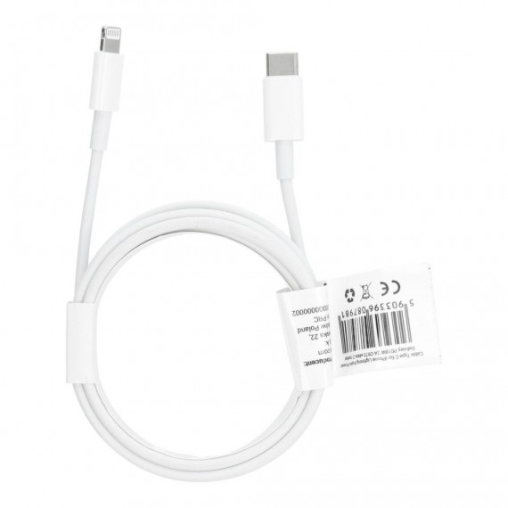 Kabel Typ C do iPhone Lightning 8-pin Power Delivery PD18W 2A C973 biały 2 metry Typ C + Lighting Biały