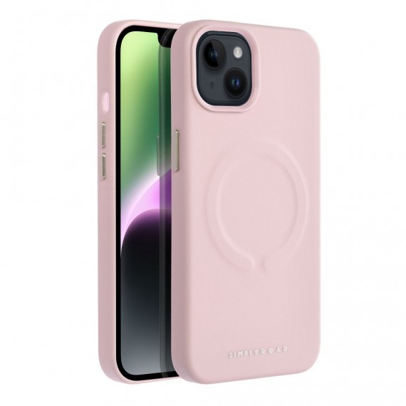 Futerał Roar Leather Mag Case kompatybilny z MagSafe Apple Iphone 15 Pro Max Roar Jasnoróżowy