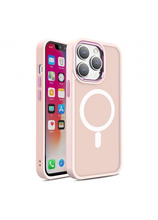 Magnetyczne etui z MagSafe Color Matte Case Apple Iphone 15 Pro Max Jasnoróżowy