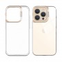 Liavec Transparent TPU Case Apple Iphone 15 Pro Max Przeźroczysty złota ramka