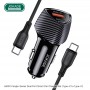 Ładowarka Samochodowa JOKADE JH028 PD60W USB typ C PD+USB QC3.0 + Kabel USB-C-C JOKADE Czarny