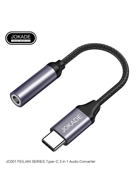 Adapter Słuchawkowy USB Typ C na mini jack 3,5mm JOKADE JC001 TYP C JOKADE Srebrny