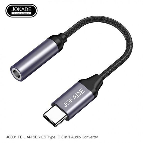 Adapter Słuchawkowy USB Typ C na mini jack 3,5mm JOKADE JC001 TYP C JOKADE Srebrny