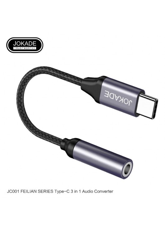 Adapter Słuchawkowy USB Typ C na mini jack 3,5mm JOKADE JC001 TYP C JOKADE Srebrny