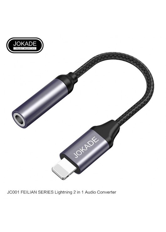 Adapter Słuchawkowy iPhone Lightning na mini jack 3,5mm JOKADE JC001 JOKADE Czarny