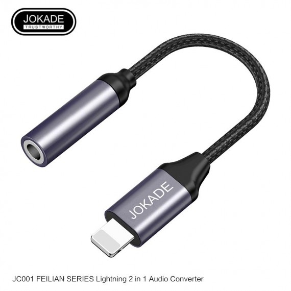 Adapter Słuchawkowy iPhone Lightning na mini jack 3,5mm JOKADE JC001 JOKADE Czarny