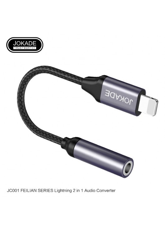 Adapter Słuchawkowy iPhone Lightning na mini jack 3,5mm JOKADE JC001 JOKADE Czarny