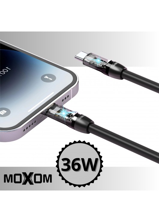 Kabel USB MOXOM MX CB214 TYP C LIGHTING Typ C + Lighting MOXOM Czarny