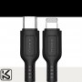 Kabel KAKU 3A 120 cm USB Typ C na iPhone 20W KSC-536 Typ C + Lighting KAKU Czarny