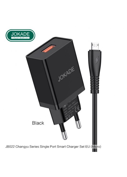 JOKADE ładowarka sieciowa JB022 3A 1xUSB + kabel Micro Czarna Micro USB JOKADE Czarny