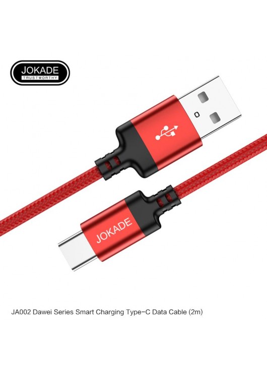 Kabel USB JOKADE JA002 2m TYP C CZERWONY Typ C JOKADE Czerwony