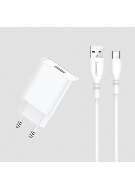 JELLICO ładowarka sieciowa C7 22.5W 1xUSB QC3.0 + kabel USB-C Biały Typ C Jellico Biały