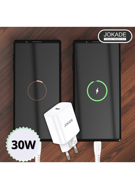 Ładowarka sieciowa PD 30W JOKADE JB073 C-C Cable JOKADE Biały