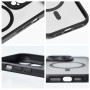 Futerał Matte Mag Cover kompatybilny z MagSafe Apple iPhone 16 plus Inny Przezroczysty z czarną ramką