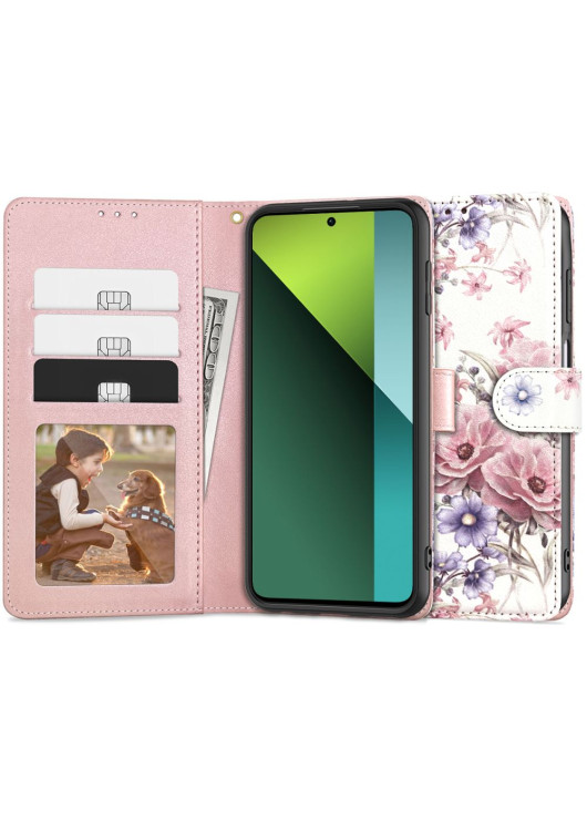 Etui Portfel Blossom Flower Samsung Galaxy A15 4G/ A15 5G Tech-Protect Biały