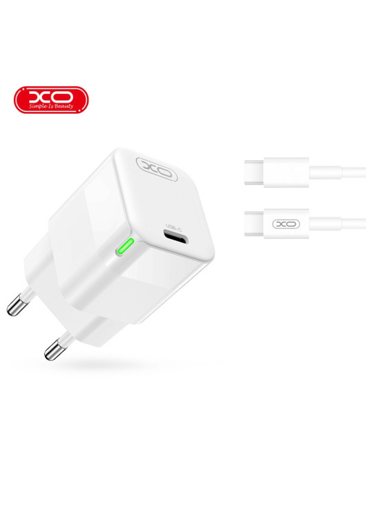 XO ładowarka sieciowa CE06 PD 30W 1x USB-C biała + kabel USB-C - USB-C XO Biały