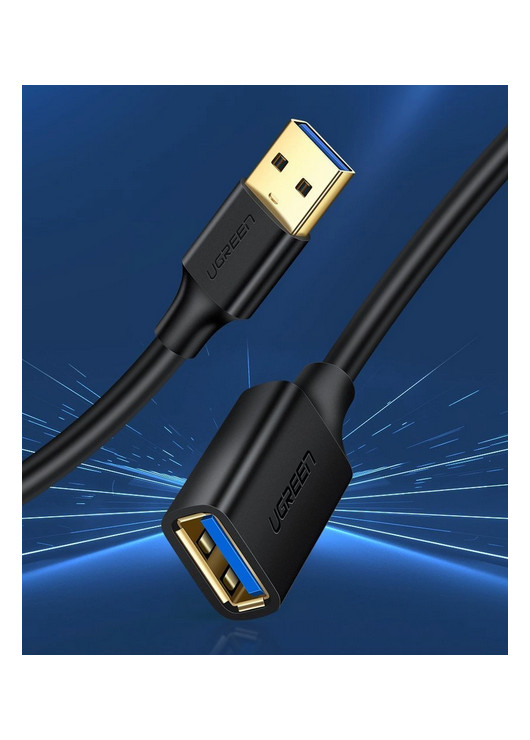 Ugreen kabel przewód przedłużacz przejściówka USB 3.0 (żeński) - USB 3.0 (męski) 2 m czarny (US129 10373) USB Ugreen Czarny