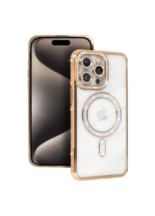 Bling Magsafe Case Samsung Galaxy A35 5G Złoty