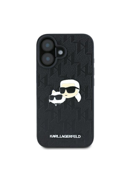 Karl Lagerfeld nakładka KLHCP16SPGKLKCPK czarna Hardcase Monogram Karl&Choupette Head Pin Apple iPhone 16 Karl Lagerfeld Czarny