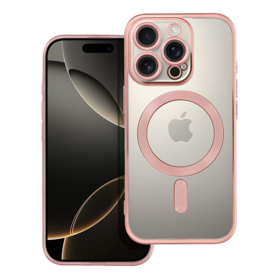 Futerał Electro Mag Cover Apple iPhone 16 pro Inny Przezroczysty z ramką złoty róż