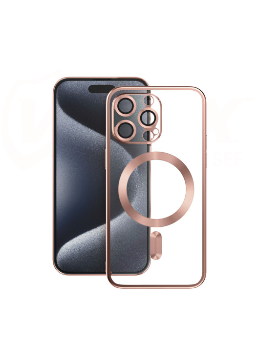 Vmax nakładka Electroplating Mag TPU Apple iPhone 16 plus Różowo-złoty
