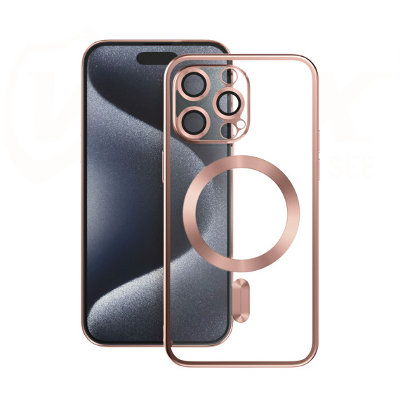 Vmax nakładka Electroplating Mag TPU Apple iPhone 16 plus Różowo-złoty
