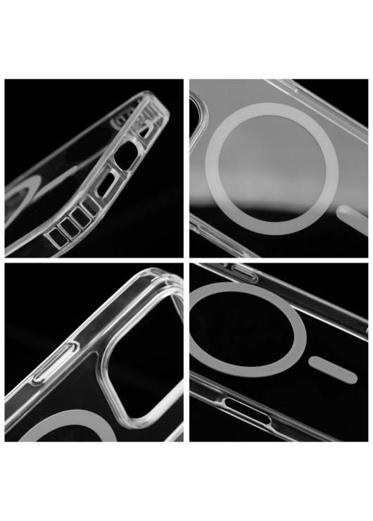 Drop Glue Colorful Ring Mag Cover kompatybilny z MagSafe Apple Iphone 13 Pro Przezroczysty