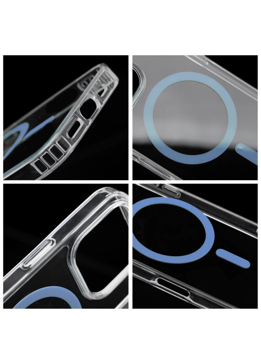 Drop Glue Colorful Ring Mag Cover kompatybilny z MagSafe Apple Iphone 13 Mini Przezroczysty