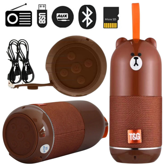 Głośnik Bluetooth TG502 T&G Brązowy