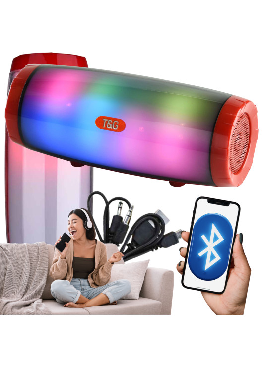 Głośnik Bluetooth TG165C Czerwony T&G Odcienie czerwonego