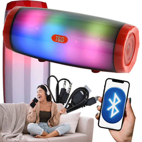 Głośnik Bluetooth TG165C Czerwony T&G Odcienie czerwonego